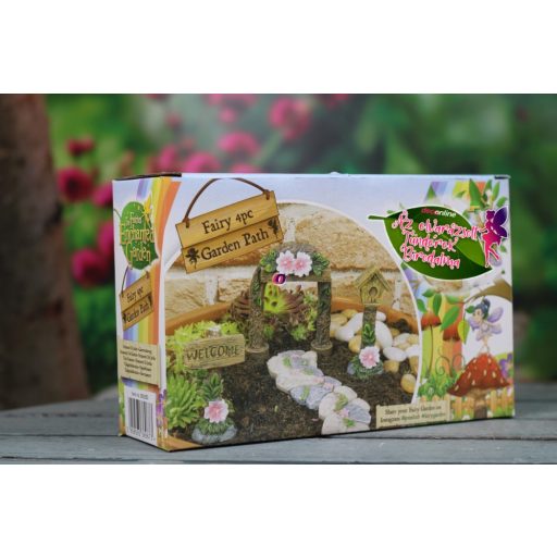 Tündérkert kerti szett 4 db-os poly Deconline Fairy Garden