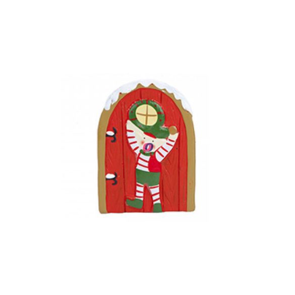 Miniatűr Manóajtó piros ajtó manóval Deconline Fairy Garden