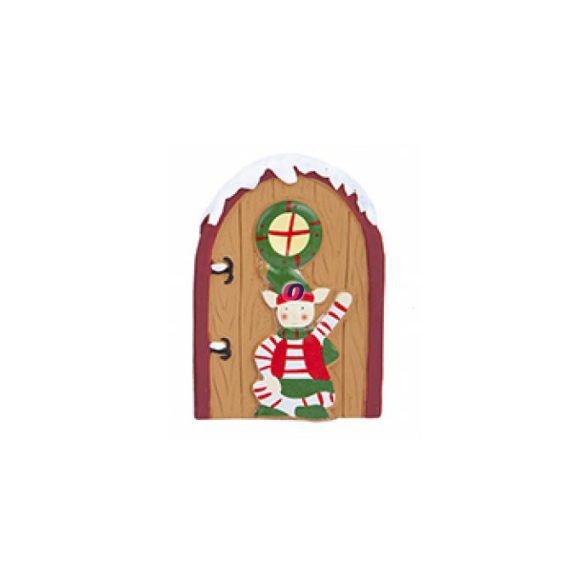 Miniatűr Manóajtó barna ajtó manóval Deconline Fairy Garden
