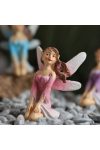 Tündérkert tündér térdelő rózsaszín poly 7,5 cm Deconline Fairy Garden