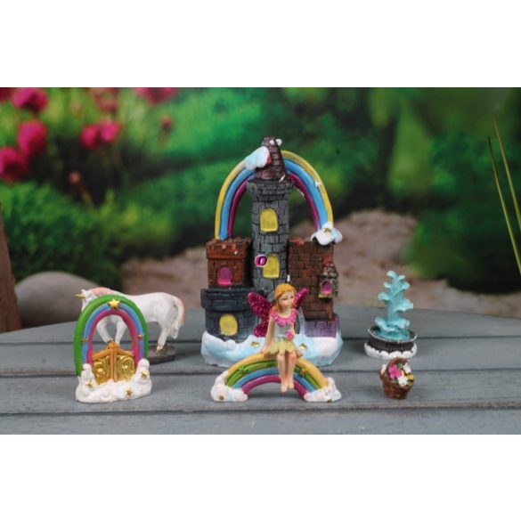 Tündérkert unikornis szett 6 db-os poly Deconline Fairy Garden