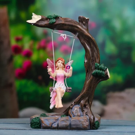 Tündérkert tündér hintán 20 cm Deconline Fairy Garden