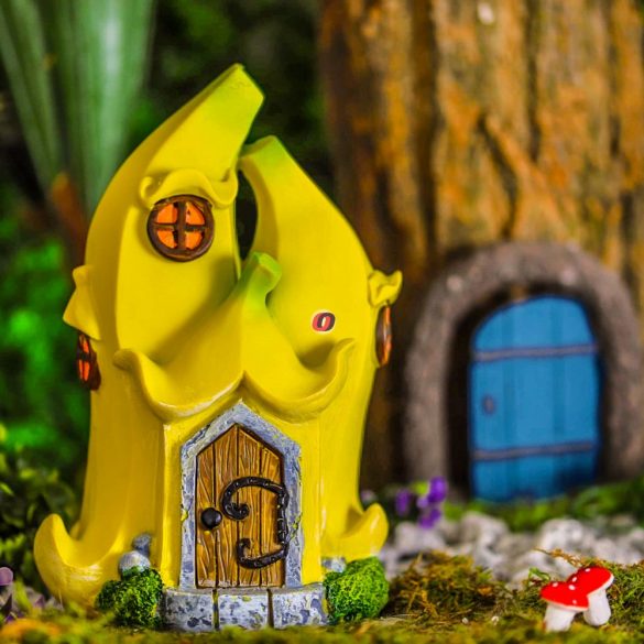 Tündérkert banán házikó 20 cm Deconline Fairy Garden