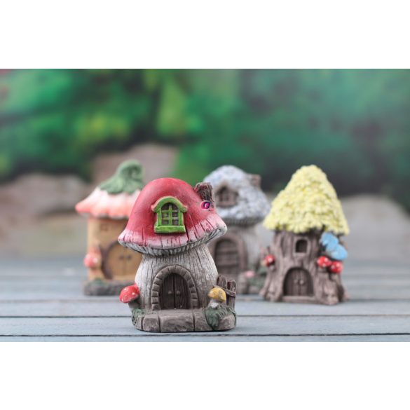 Tündérkert figura gomba/virág házikó 4 féle választható Deconline Fairy Garden