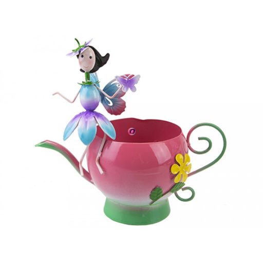 Kerti tündér teáskanna kaspóval 24 cm Deconline Fairy Garden