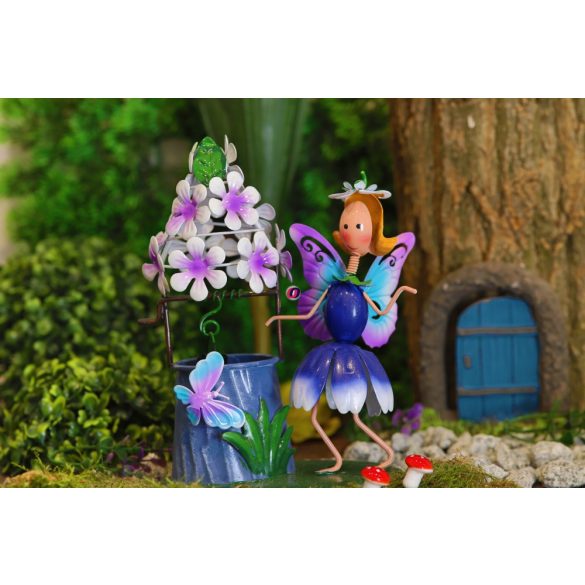 Kerti tündér virágos kúttal 24 cm Deconline Fairy Garden