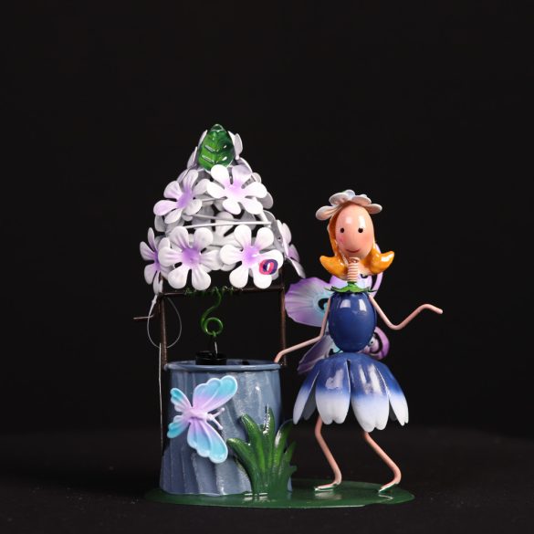 Kerti tündér virágos kúttal 24 cm Deconline Fairy Garden
