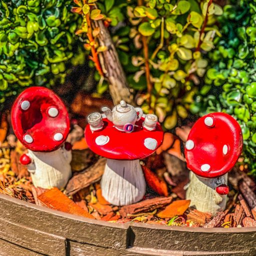 Tündérkert gomba bútor szett 3 részes Deconline Fairy garden