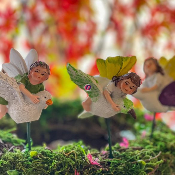 Tündérkert tündér madárral leszúrható 3 féle Deconline Fairy Garden