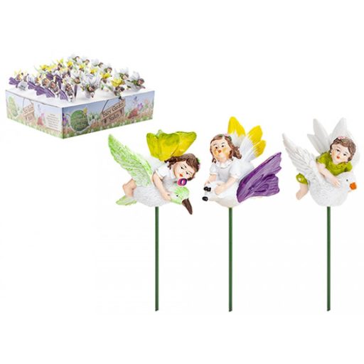 Tündérkert tündér madárral leszúrható 3 féle Deconline Fairy Garden