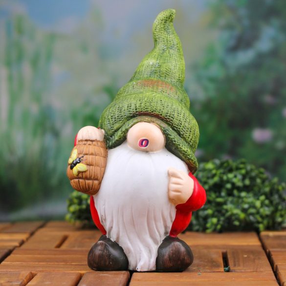 Prémium Kerti Törpe manó figura kezében lógó csuporral 28cm Deconline Garden