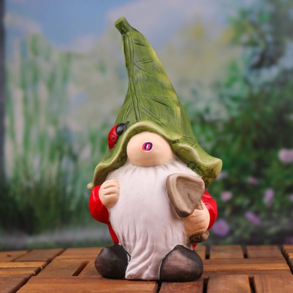 Prémium Kerti manó levélsapkában ásóval 30 cm Deconline Garden