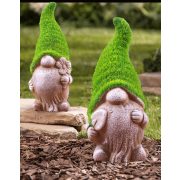   Luxury Kerti törpe manó moha sapkában, ásóval18 cm Deconline Garden