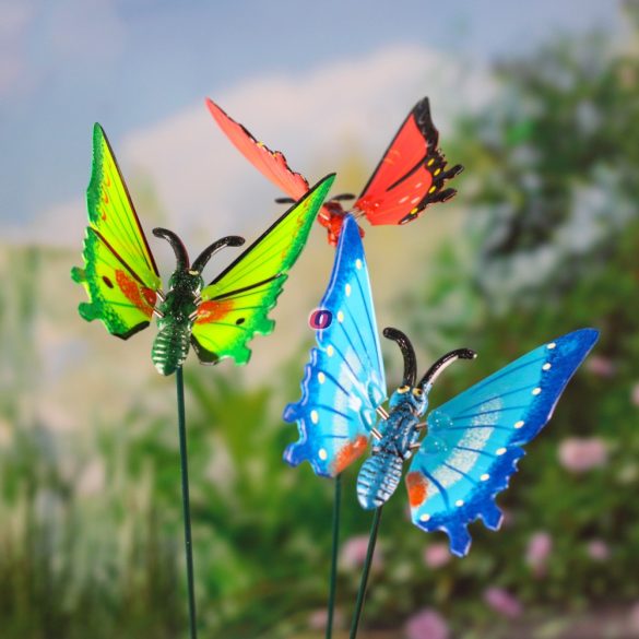 Leszúrós kerti dísz "Pillangó" 50 cm fém Vegyes színekben Deconline Garden
