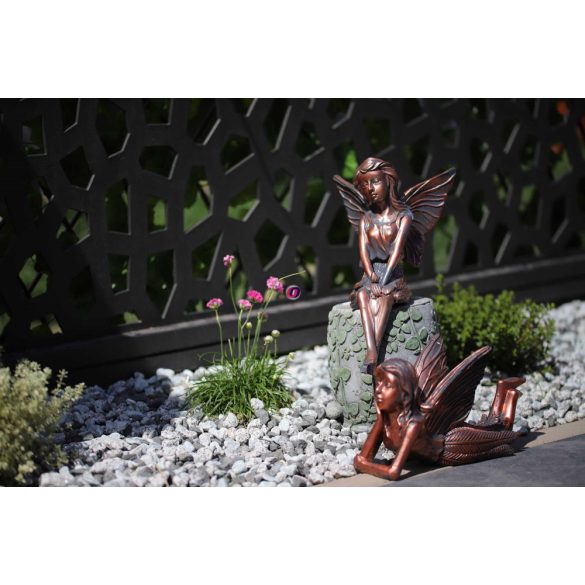 Kerti tündér figura bronz 29/24 cm 2 féle Deconline Garden