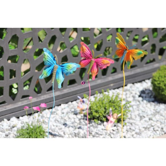 Leszúrós kerti dísz "pillangó" 61 cm fém 3 féle Deconline Garden