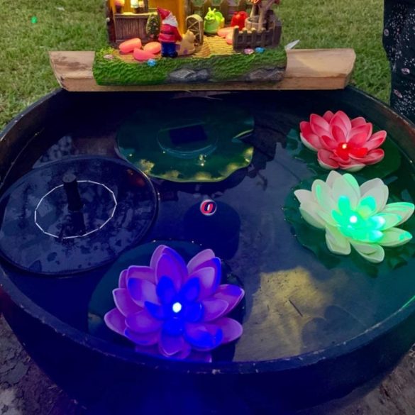 XL liliom Napelemes Lámpa kerti tóhoz Deconline Garden
