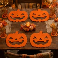 Halloweeni Tányér és poháralátét tök 8 db-os szett