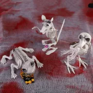   Halloweeni csontváz állatok béka, holló, patkány 17-19 cm