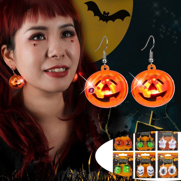 Világító Halloweeni fülbevaló 6 féle kivitel