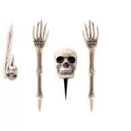  Halloweeni kerti leszúrható csontváz koponya kézzel 3 db-os szett