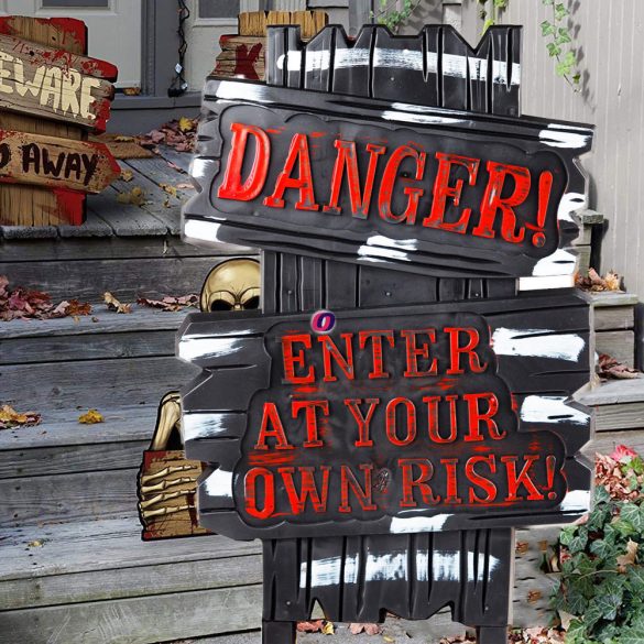 XL Leszúrható Halloweeni tábla  "DANGER" 28 x 53 cm