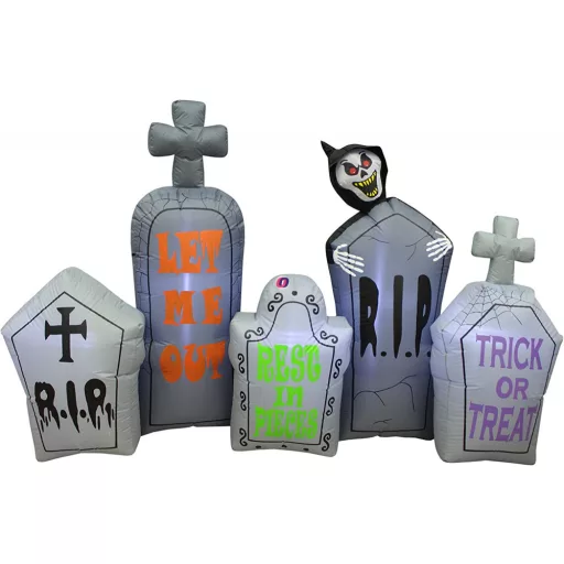 Xl Halloweeni Felfújható sírkövek 6 db-os 2,1 m LED világítással, IP44