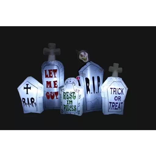 Xl Halloweeni Felfújható sírkövek 6 db-os 2,1 m LED világítással, IP44