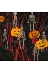 Prémium halloweeni csontvázak 4 db-os szett zsinóron