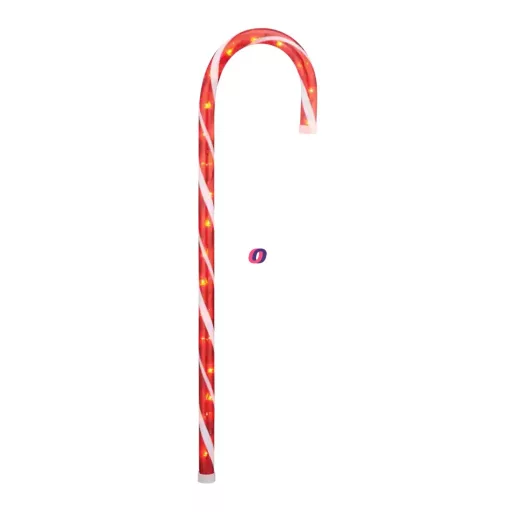 Világító cukorbot, candy cane 46 cm Deconline Xmas