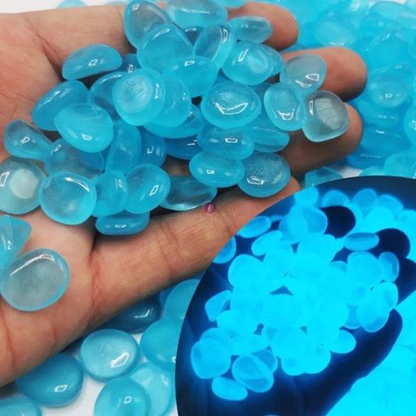 300 db Világító kavics foszforeszkáló fluoreszkáló kövek kék/kék