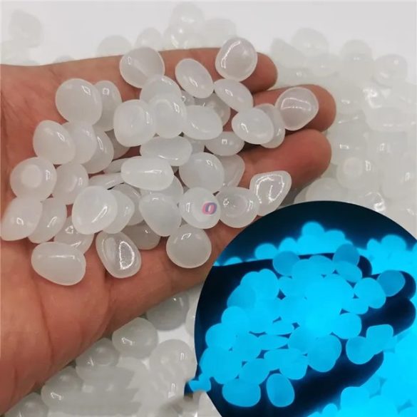 300 db Világító kavics foszforeszkáló fluoreszkáló kövek fehér/kék
