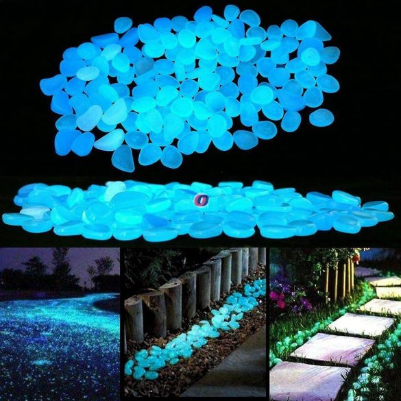 300 db Világító kavics foszforeszkáló fluoreszkáló kövek fehér/kék