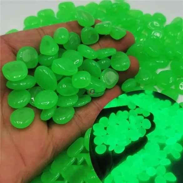 300 db Világító kavics foszforeszkáló fluoreszkáló kövek zöld/zöld
