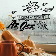   XL Őszi ablakdekoráció Kedvenc színem az ősz többféle szín és méret