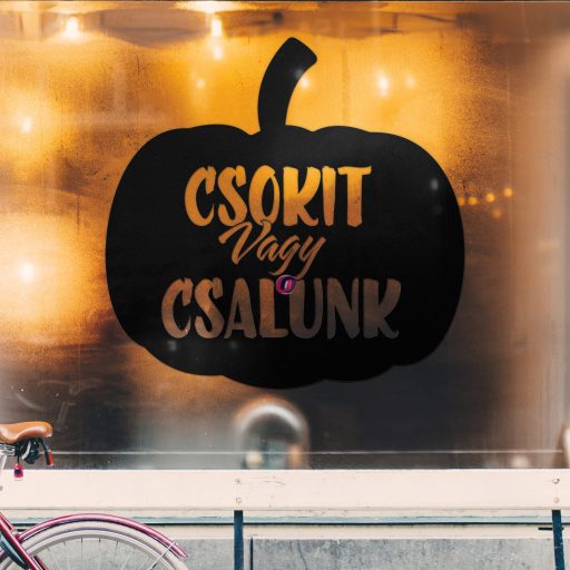 XL Őszi ablakdekoráció Csokit vagy csalunk, többféle szín és méret