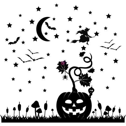 XXL DIY Halloweeni Faldekoráció többféle szín 61 cm