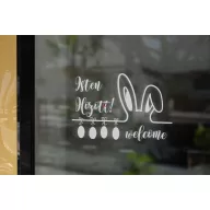   XL Exkluzív húsvéti ablakmatrica nyuszifül, isten hozott 50 cm