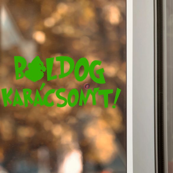 XL Karácsonyi ablakmatrica Grincs "Boldog karácsonyt" 50 cm