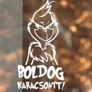   Karácsonyi ablakmatrica Grincs face "Boldog karácsonyt" 28 cm belülről ragasztható