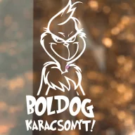   Karácsonyi ablakmatrica Grincs face "Boldog karácsonyt" 28 cm belülről ragasztható