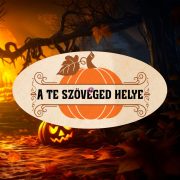   Személyre szabható őszi fatábla ovális 10cm tökös, egyedi névvel
