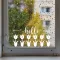 XL Exkluzív tavaszi ablakmatrica Tulipános, hello tavasz felirattal 50x25 cm