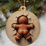   Topseller Mézi fa karácsonyfa dísz 8cm natúr/HD többféle design