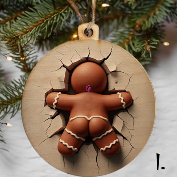 Topseller Mézi fa karácsonyfa dísz 8cm natúr/HD többféle design