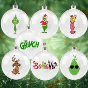   DIY karácsonyfa gömb szett Grincses 6 db-os, 10 cm-es gömbök