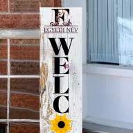   Egyedi Tábla Welcome felirattal virágos, 60 cm, akasztható