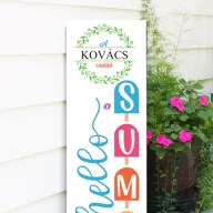   Egyedi Tábla Hello summer felirattal jégkrémes, 60 cm, akasztható