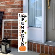 Őszi Tábla Welcome home felirattal tökös, 60 cm, akasztható   Őszi Tábla Welcome home felirattal tökös, 60 cm, akasztható