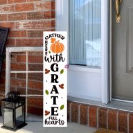 Őszi Tábla "Grate" felirattal tökös, 60 cm, akasztható   Őszi Tábla "Grate" felirattal tökös, 60 cm, akasztható